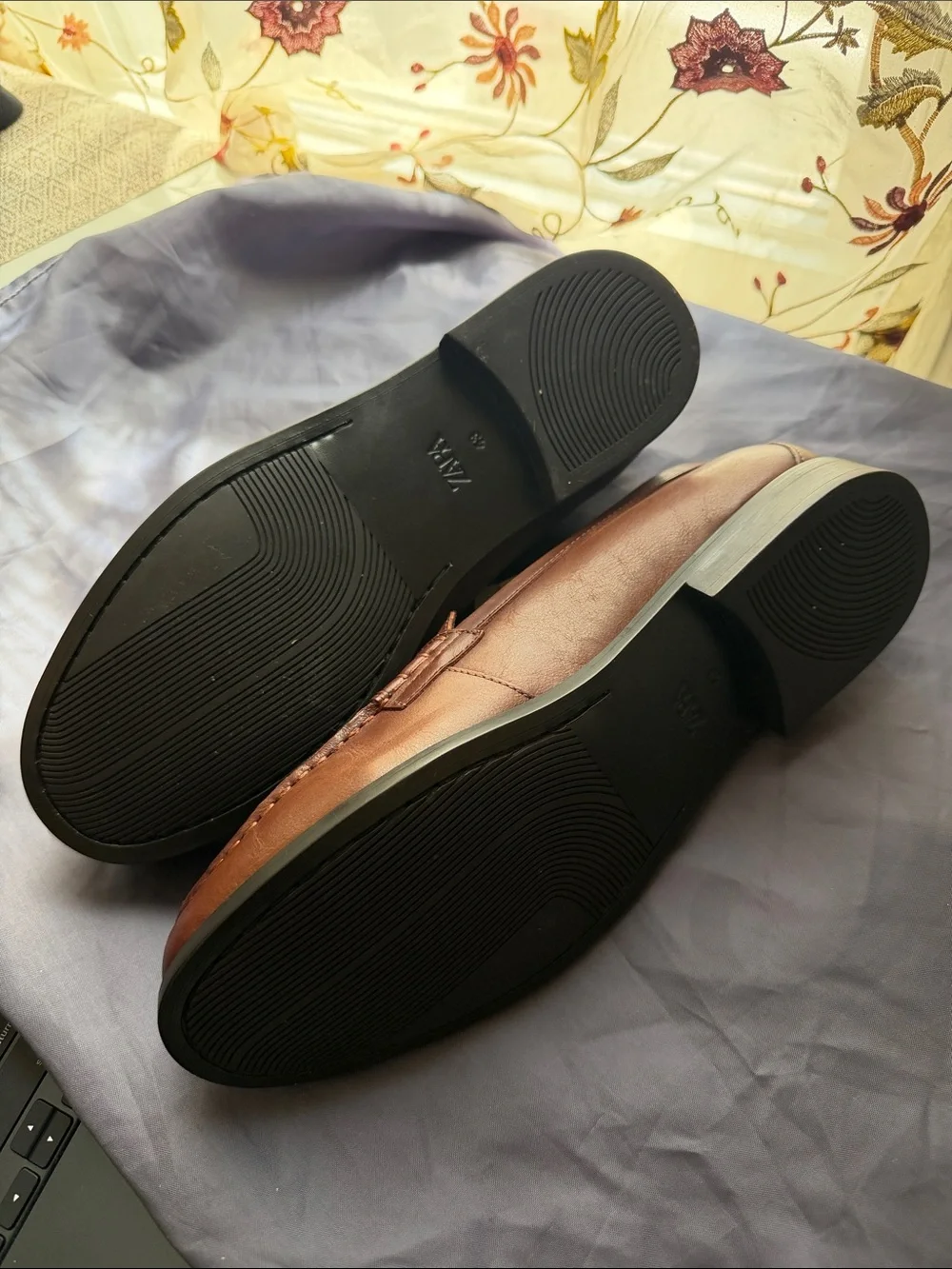 Zara Brown Leather Penny Loafers - Classic Slip-On Style